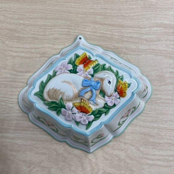 VINTAGE LE CORDON BLEU 1986 THE FRANKLIN MINT PORCELAIN FLORAL LAMB MOLD DECOR - Picture 1 of 7